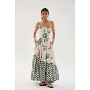 NEW MARIA CHER almirante valery midi dress in ecru